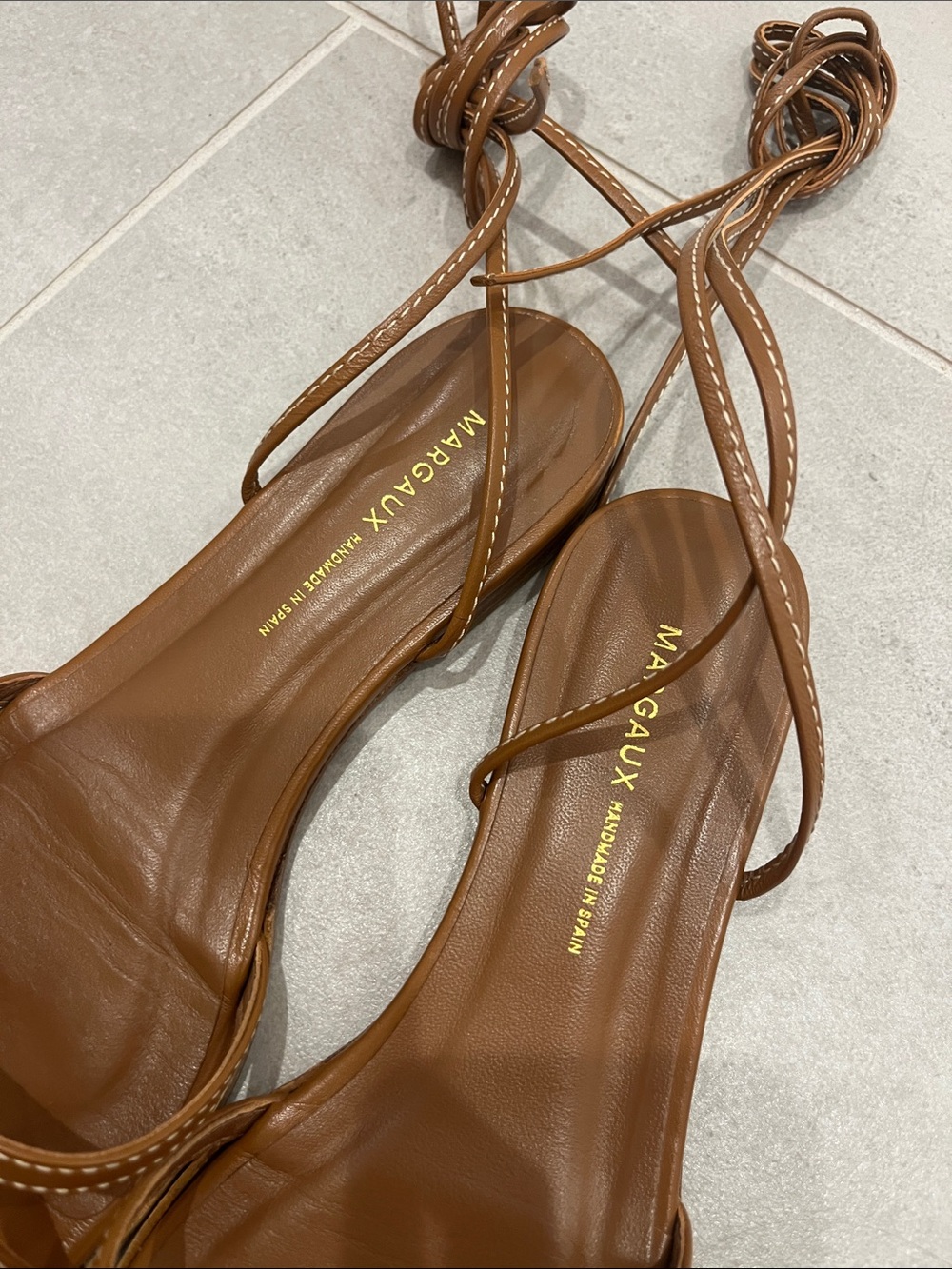 Margaux The Wrap Sandal Napa Saddle 37M / 7 M US Excellent used condition - Picture 8 of 16